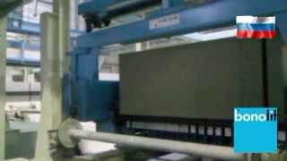 газобетон BONOLIT- деление массива сырца.