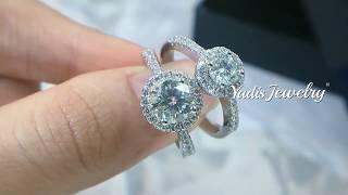 Yadis Jewelry YR2003 In Stock Moissanite Silver Jewelry 0.5/1.0 CTW Engagement Wedding Ring