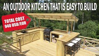 Building an out door kitchen from scratch.  (Ep.16) Building a house by myself