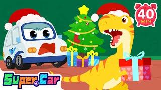 Merry Christmas! | Super Cars & Dinosaur Fun | Kids Cartoons & Catchy Car Songs!