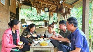 The process of helping Kong's brother grow cassava - Delicious lunch at the mountaintop farm