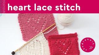 Lace Hearts Knitting Pattern  Eyelets