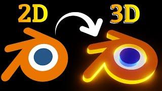 How to make 3D logo from 2D image? | Blender Tutorial