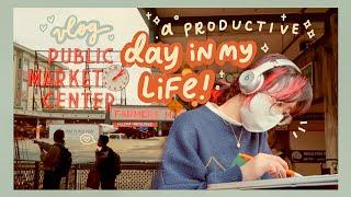 a day in my life ️ farmers markets, studying at cafes, daily life activities 