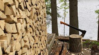 Wood Splitting And Stacking | Forgotten Log Cabin Project Ep5