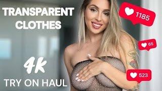 Try-On Haul At The Mall 2024 | 4K TRANSPARENT MICRO BIKINI COVER-UP Try on HAUL!