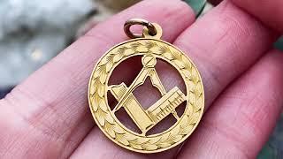 Antique 18ct Gold Masonic Fob Pendant, c.1902 #7103