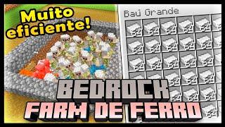 MINECRAFT 1.21 - A MELHOR FARM DE FERRO PARA A BEDROCK EDITION - FÁCIL E EFICIENTE - TUTORIAL