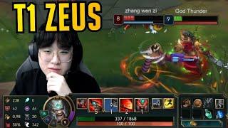 T1 Zeus Becomes The Unkillable Demon King  - Best of LoL Stream Highlights (Translated)