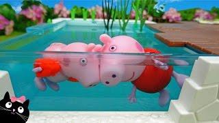 Peppa Pig de Vacaciones en la Casa de Calico Critters con Piscina de Playmobil - Juguetes Peppa Pig