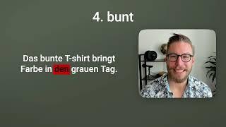 GERMAN adjectives to describe clothes