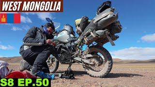 Motorcycle BROKEN DOWN in Monglia is Scary  S8 EP.50 | Altai Tavn Bogd | Pakistan to Japan