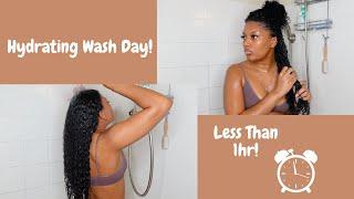 Realistic Hydrating Wash Day | Natural Hair | Mocurlsss