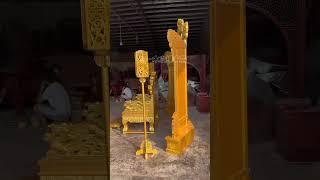 Solid Wood Antique Dragon Chair Screen Production. #viralvideo #viralshorts