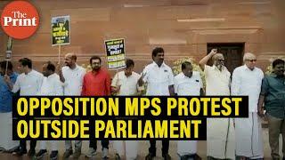 Opposition MPs protest outside Parliament over Adani issue, demand JPC probe