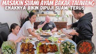 MASAKIN SUAMI BULE AYAM BAKAR TALIWANG KHAS LOMBOK, TUMIS SAYUR, SAMBAL DAN LALAPAN