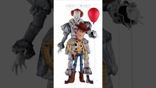 Woody as pennywise #halloween2024 #halloween  #toystory4 #halloweencostume #digitalart #shorts
