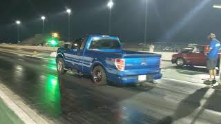 On 3 Twin turbo 800+ HP F-150 5.0 Coyote 11.1 at 123 Skating down the Track