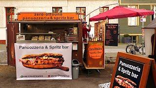 Italiener backt Pizza-Sandwiches auf selbstgebautem Anhänger | Street Food Berlin Germany