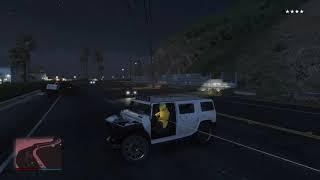 Grand Theft Auto V punching NPCs and a really cool 3-4 stars chase in a stolen white Hummer 