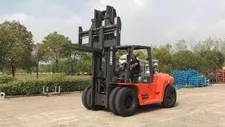 Forklift Review 10 Ton Diesel Fork Lifter Container Handler Lifting Truck