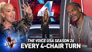 Every Phenomenal 4-CHAIR TURN Blind Audition on The Voice USA Season 26