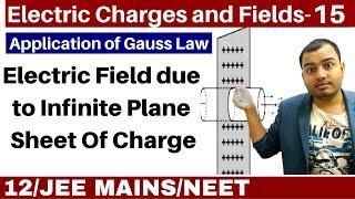 Electric Charges and Fields 15 I Electric Field due to Infinite Plane Sheet Of Charge JEE MAINS/NEET