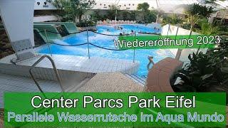 parallelle waterglijbaan in de Aqua Mundo van het Center Parcs Park Eifel - na de heropening in 2023