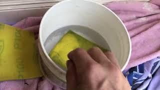 Wet sanding drywall mud