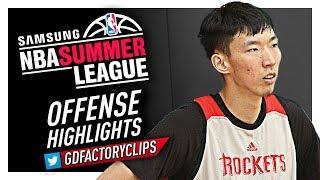 Zhou Qi Offense & Defense Highlights (2017 Summer League) - Houston Rockets Debut!