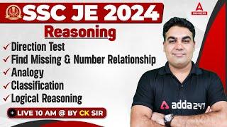 SSC JE Reasoning Marathon 2024 | SSC JE Reasoning Important Topics | By CK Sir