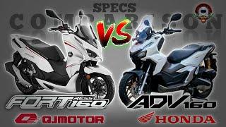 QJMOTOR FORTRESS 160 vs HONDA ADV 160 SPECS COMPARISON