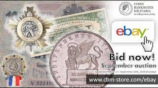 Coins, Banknotes & Militaria Store - September eBay Auction