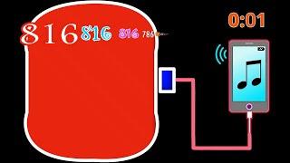 Battery Overcharging to Decillion Percent 10^33 - 1 Minute TImer countdown