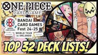 One Piece Card Game: Bandai January 2025 Card Fest Finals! OP09 Top 32 Deck Lists!