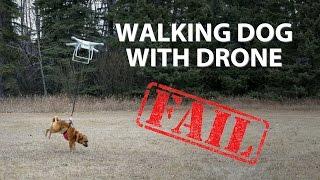 Walking Dog with Drone. FAIL!