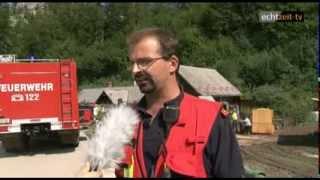 NÖ/Bez. Neunkirchen - Heftiges Unwetter im Höllental - Echtzeit-TV startet Soforthilfe!!!