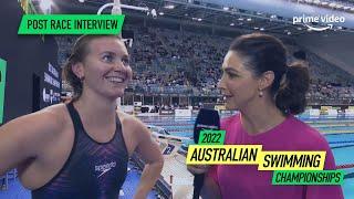 New World Record | Women's 400m Freestyle Ariarne Titmus interview | 2022 Aus Swimming Championships