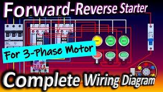 How to reverse 3 phase motor / DOL Reverse Forward Starter / Forward Reverse motor control wiring