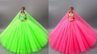 Cómo Hacer Ropa sin coser para Barbies.  Vestidos para Muñecas