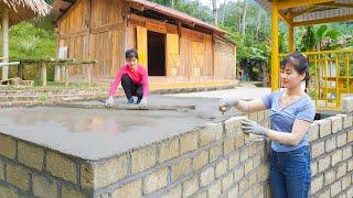 Building Bricks Embankment And Pour Solid Concrete Foundation | My Bushcraft / Nhất