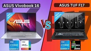 ASUS Vivobook 16 VS ASUS TUF F17 Laptop Comparison In Hindi | i5-12500H VS i5-11400H | Windows 11