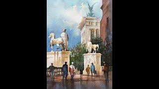 Painting Demonstration - From the Piazza del Campidoglio, Rome #art #instructional #watercolor