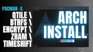 Arch Linux Installation Guide (including BTRFS, QTile, ZRAM, disk encryption, timeshift)