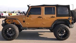 LIFTED 2014 JEEP WRANGLER 4 DOOR UNLIMITED ALTITUDE WALK AROUND REVIEW AMPD ORANGE AMP'D SOLD! 9249