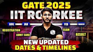 GATE 2025 - IIT Roorkee | Official Change in GATE Exam Timeline | Important Dates | Form Open Date