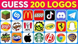 Guess the Logo in 3 Seconds | 200 Famous Logos | Logo Quiz 2025