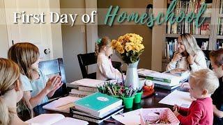 OUR FIRST DAY OF HOMESCHOOL DAY IN THE LIFE  // Large Family Homeschooling // 2022