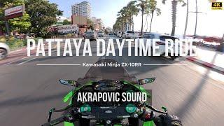 Pattaya Daytime Ride | Kawasaki Ninja ZX 10RR Akrapovic Sound【4K】| EP8