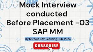 SAP MM Mock interview conducted Before Placement in Infosys | SAP MM | Best SAP Courses in Pune